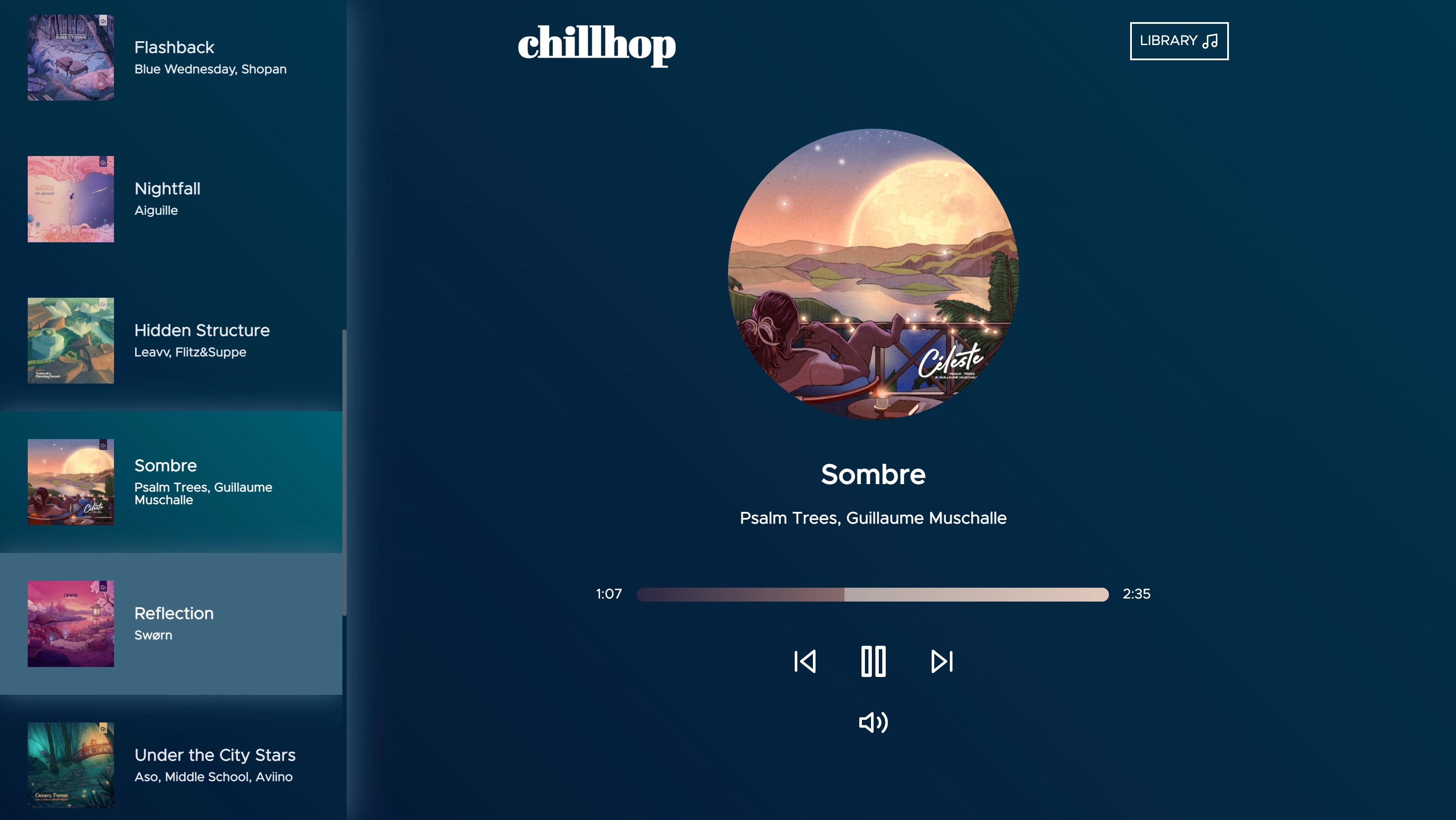 Chillhop displaying library