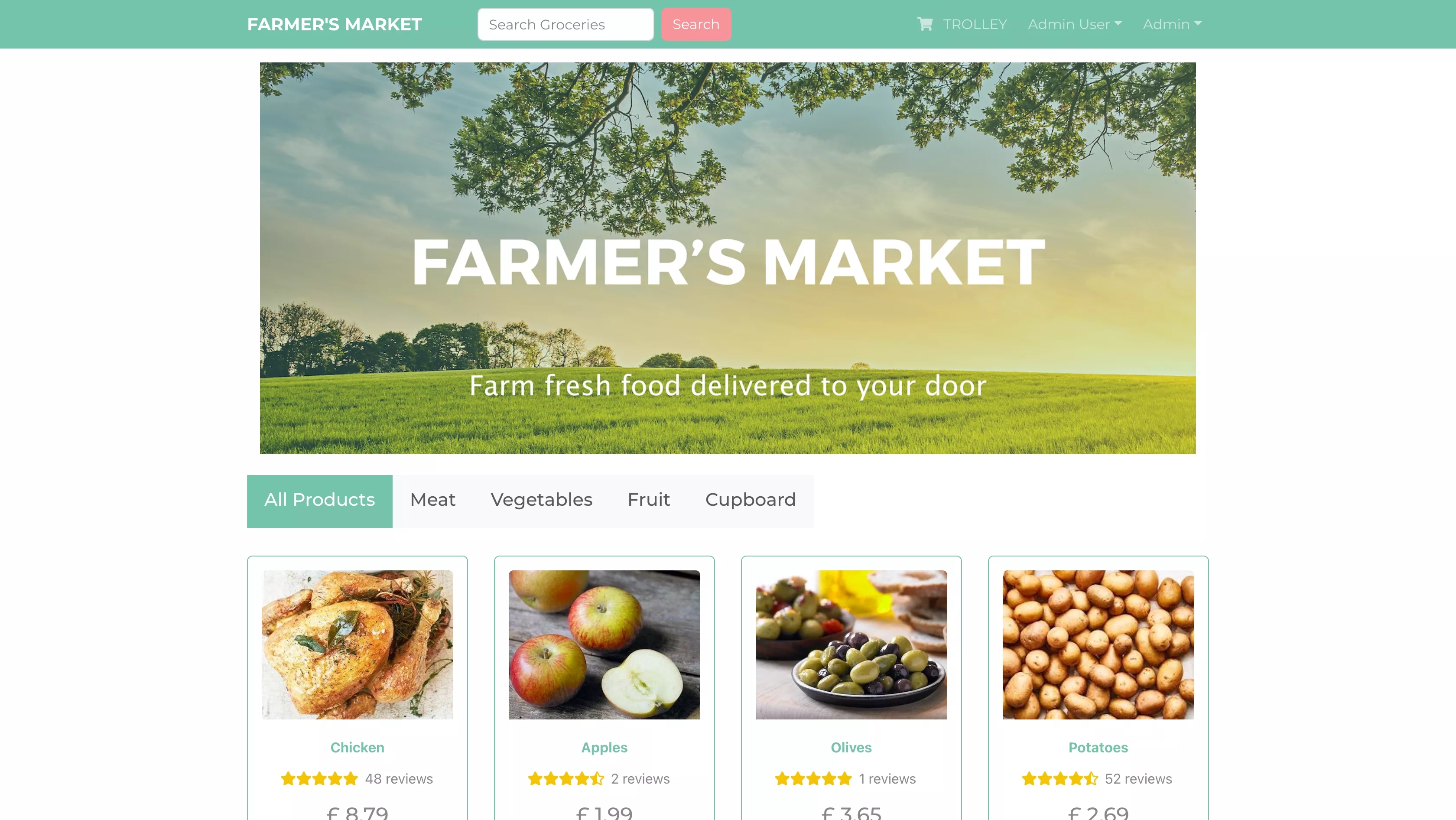 Farmer's Market homepage