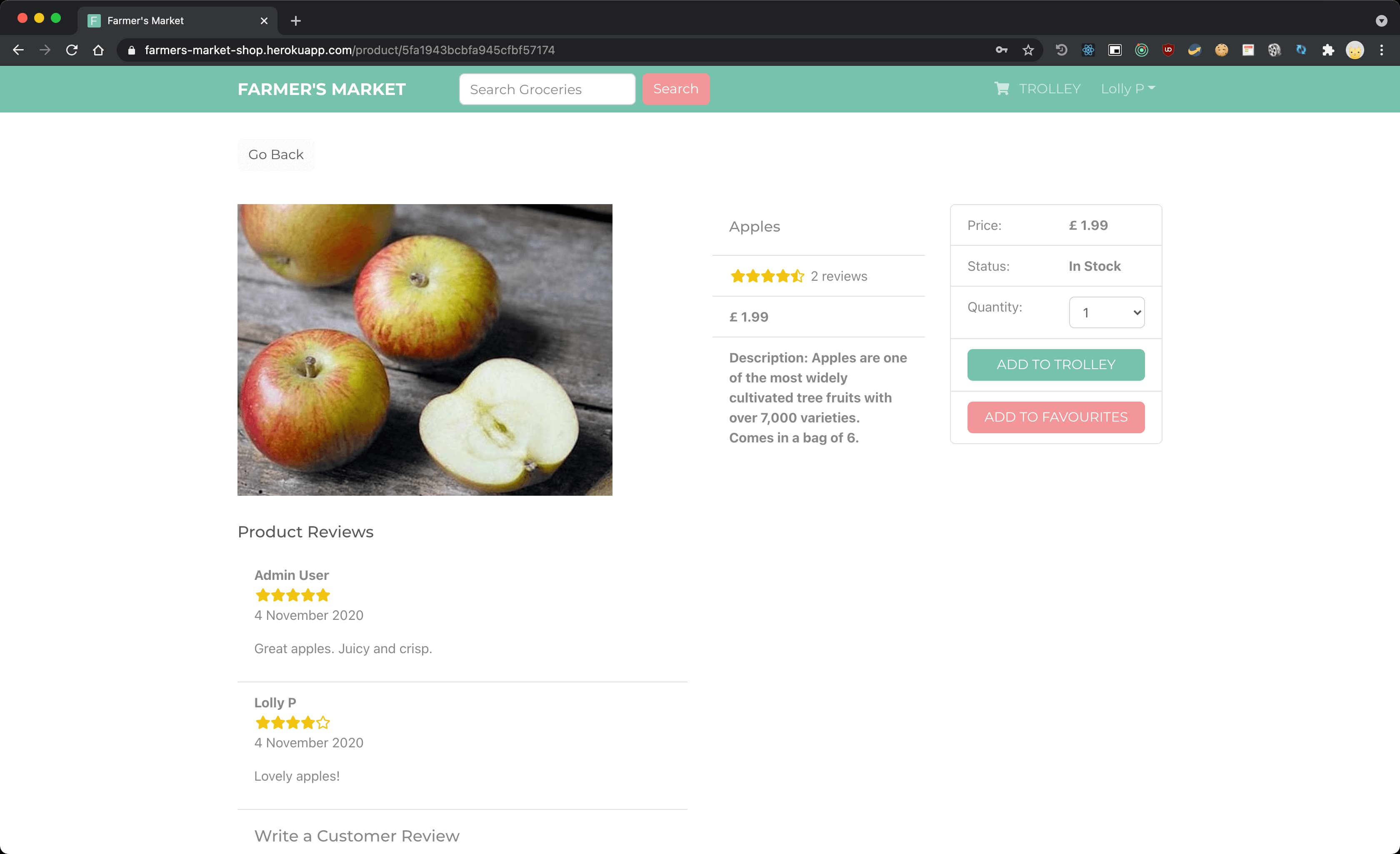 Product page